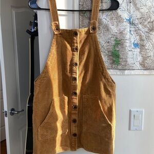 Corduroy Overall Dress Mustard Yellow
Orange Buttons Pinafore Dress